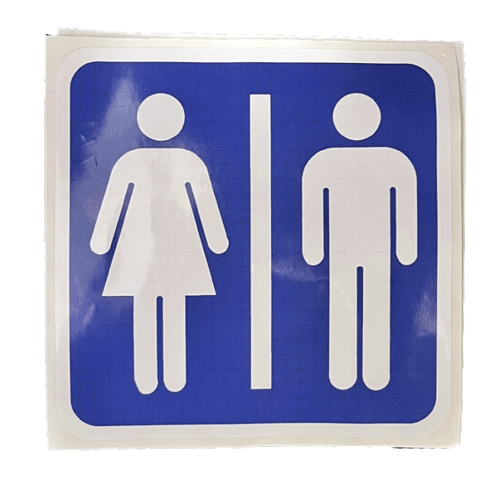 Pictogram Dame/herre toilet Blå/Hvid