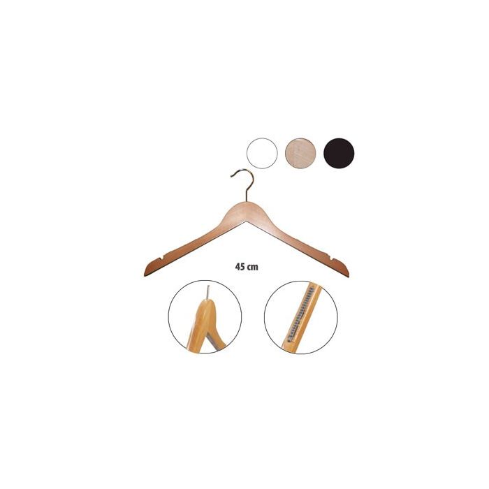 Natural flat wooden coat hangers 