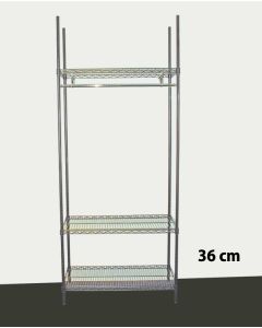 Garderobe Reol - TUBO (B 91 x D 36 x H 220 cm.) - Krom