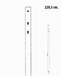 Skinne 220,3 cm.  t/ dobbeltsidet panelgondol 247,5 cm, hvid