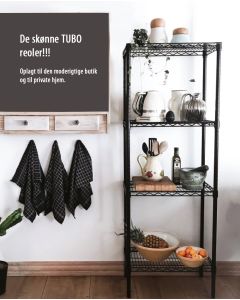 Wire Shelving (61 x 36 x H 160 cm.) - Black