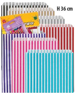 Striped Paper Bags - H 36 cm.